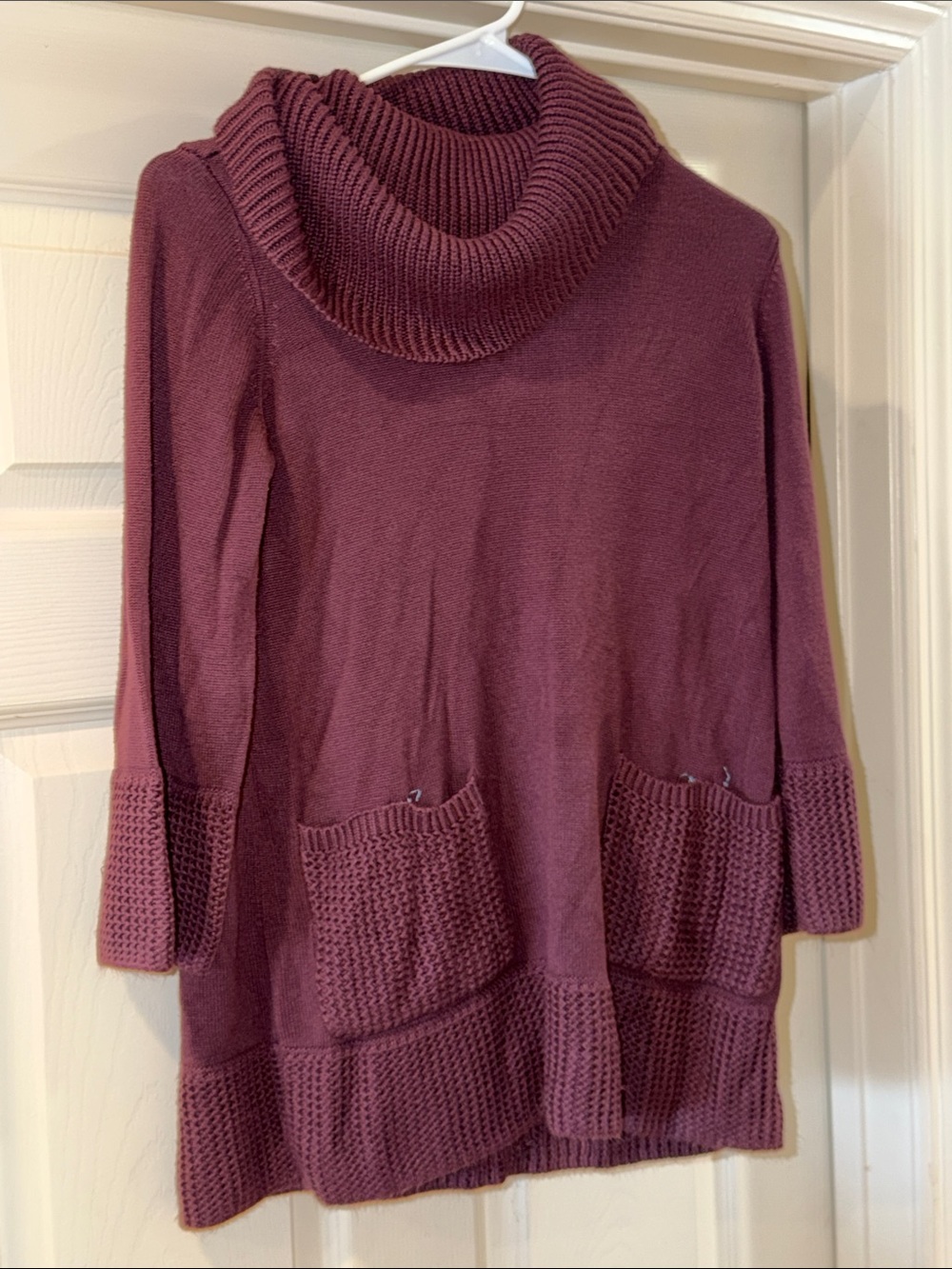 Soft Srooundings Cute cozy Women's Cowl Neck Sweater Tunic - Plum